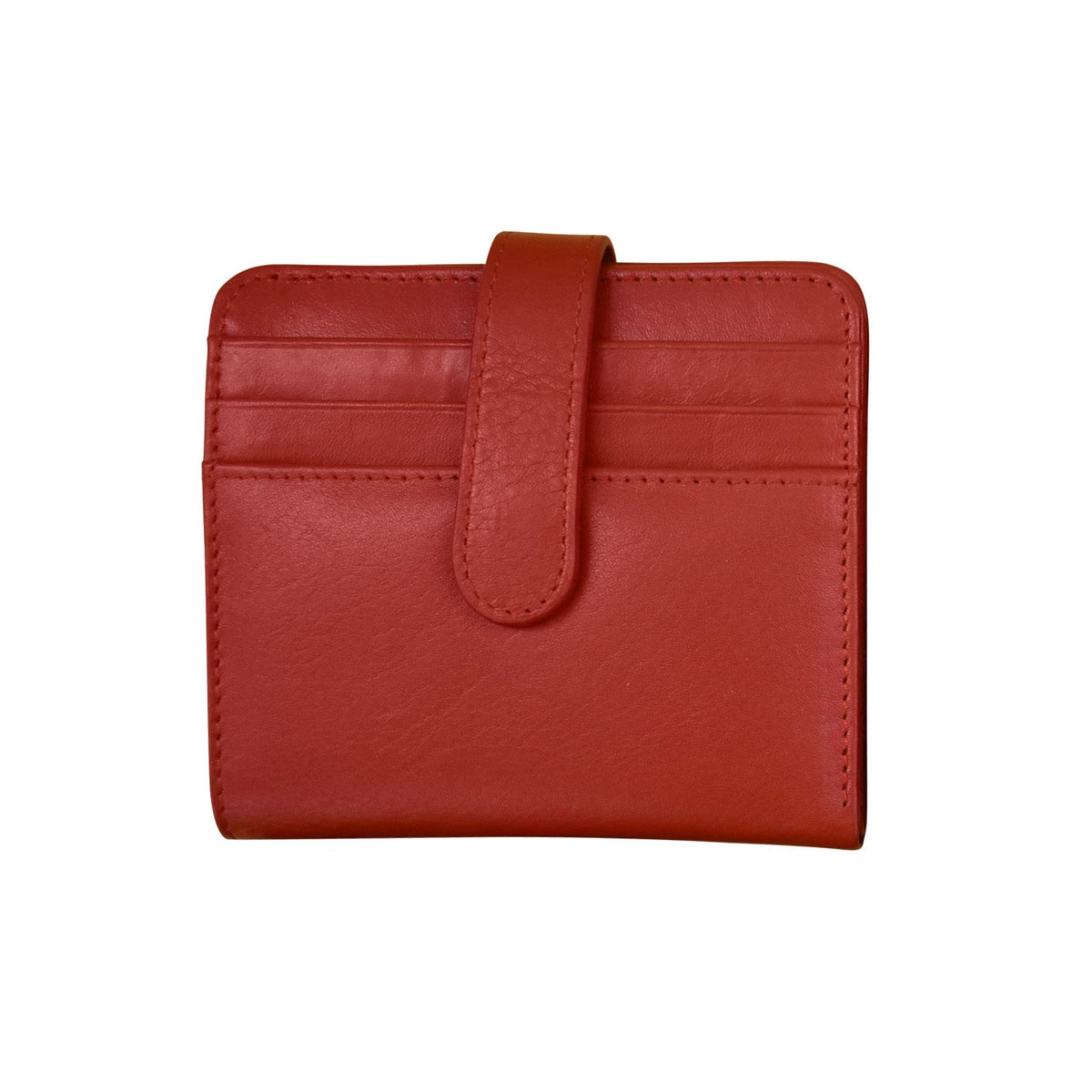 Red leather wallet on a white background