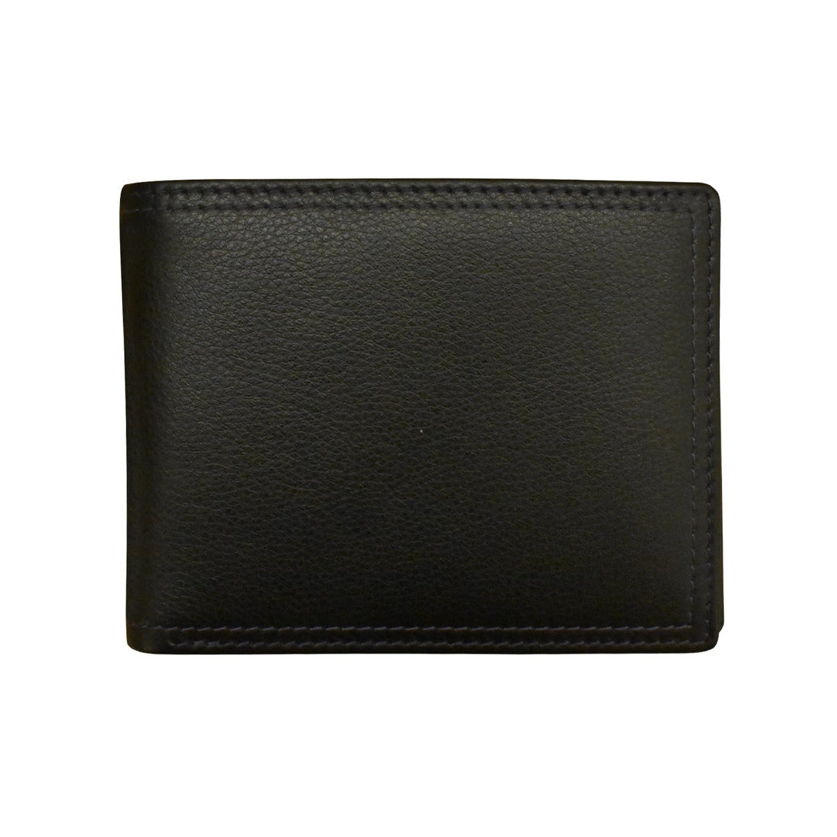 Black leather wallet on a white background