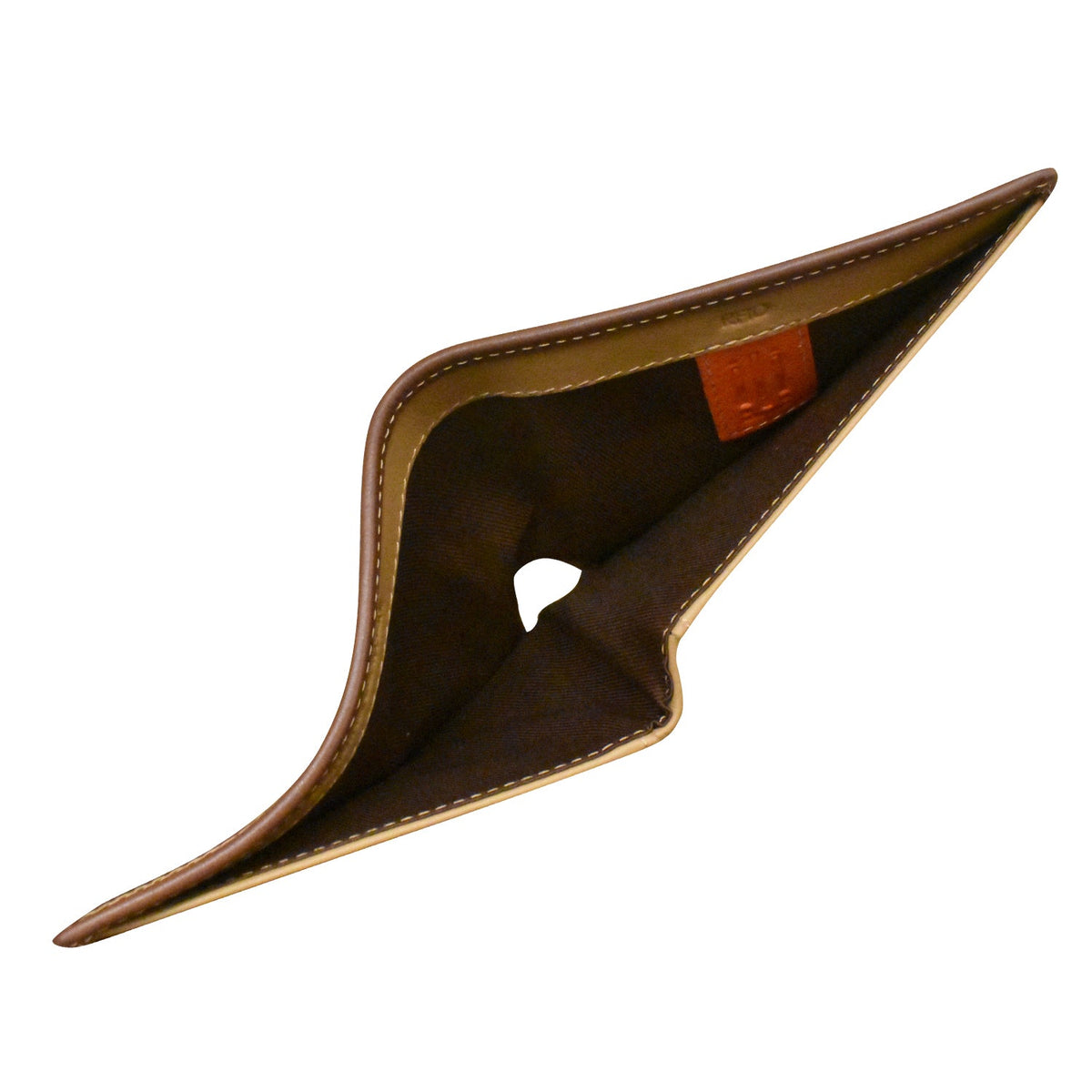 Brown leather wallet on a white background