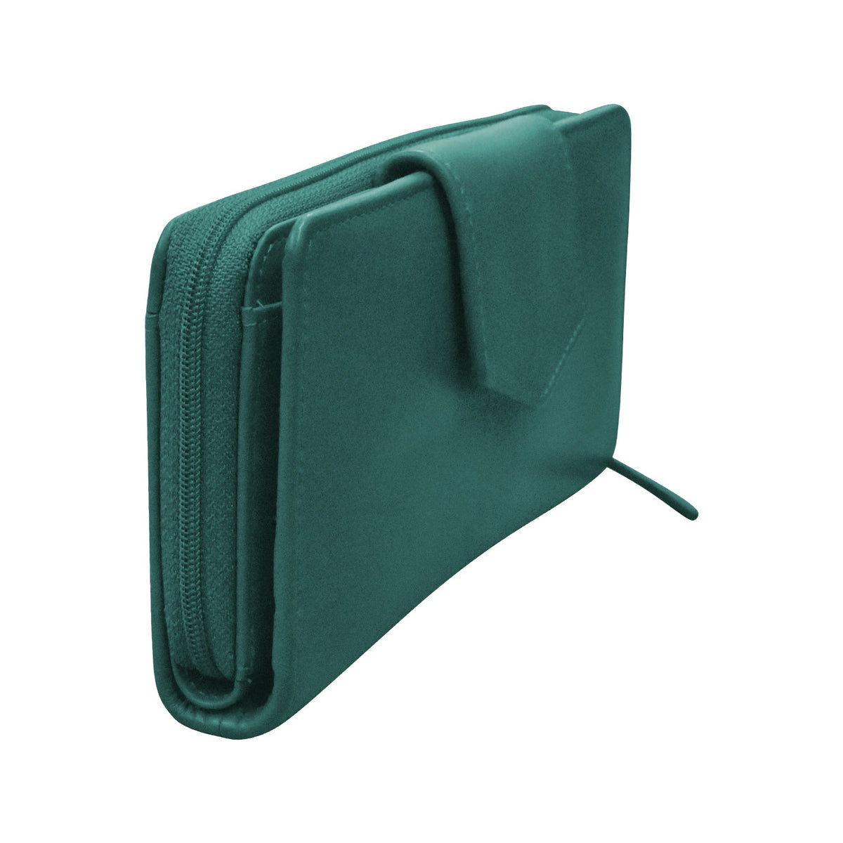 Green wallet on a white background