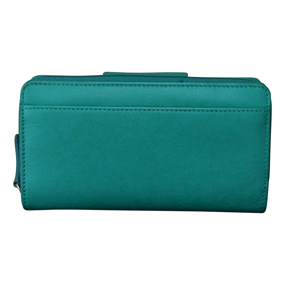 Teal wallet on a white background