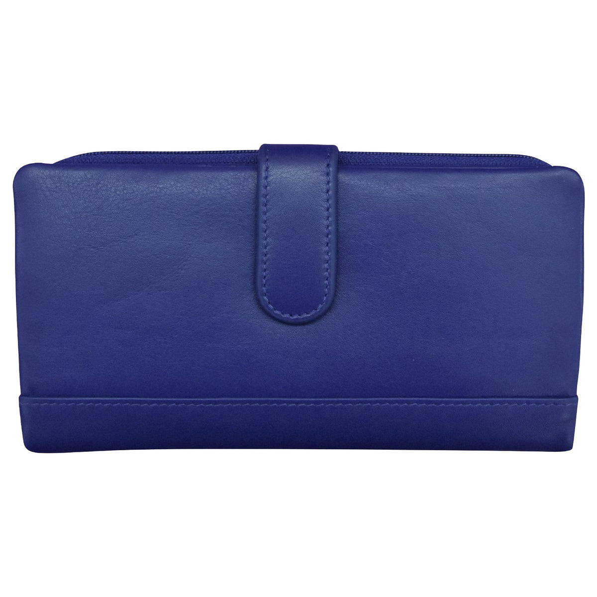 Blue leather wallet on a white background