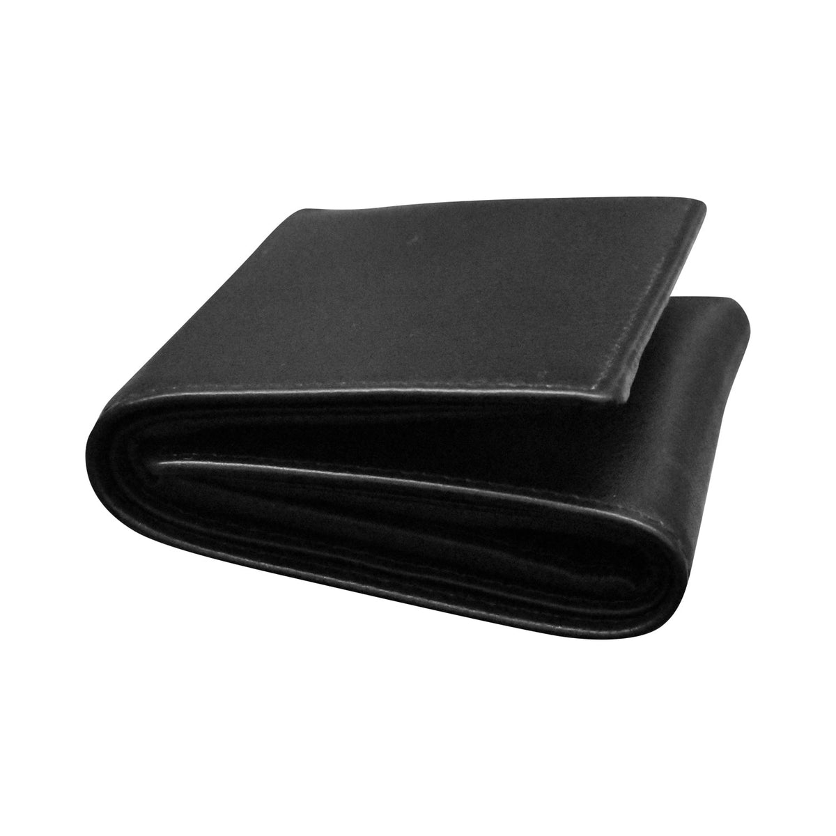 Black leather wallet on a white background