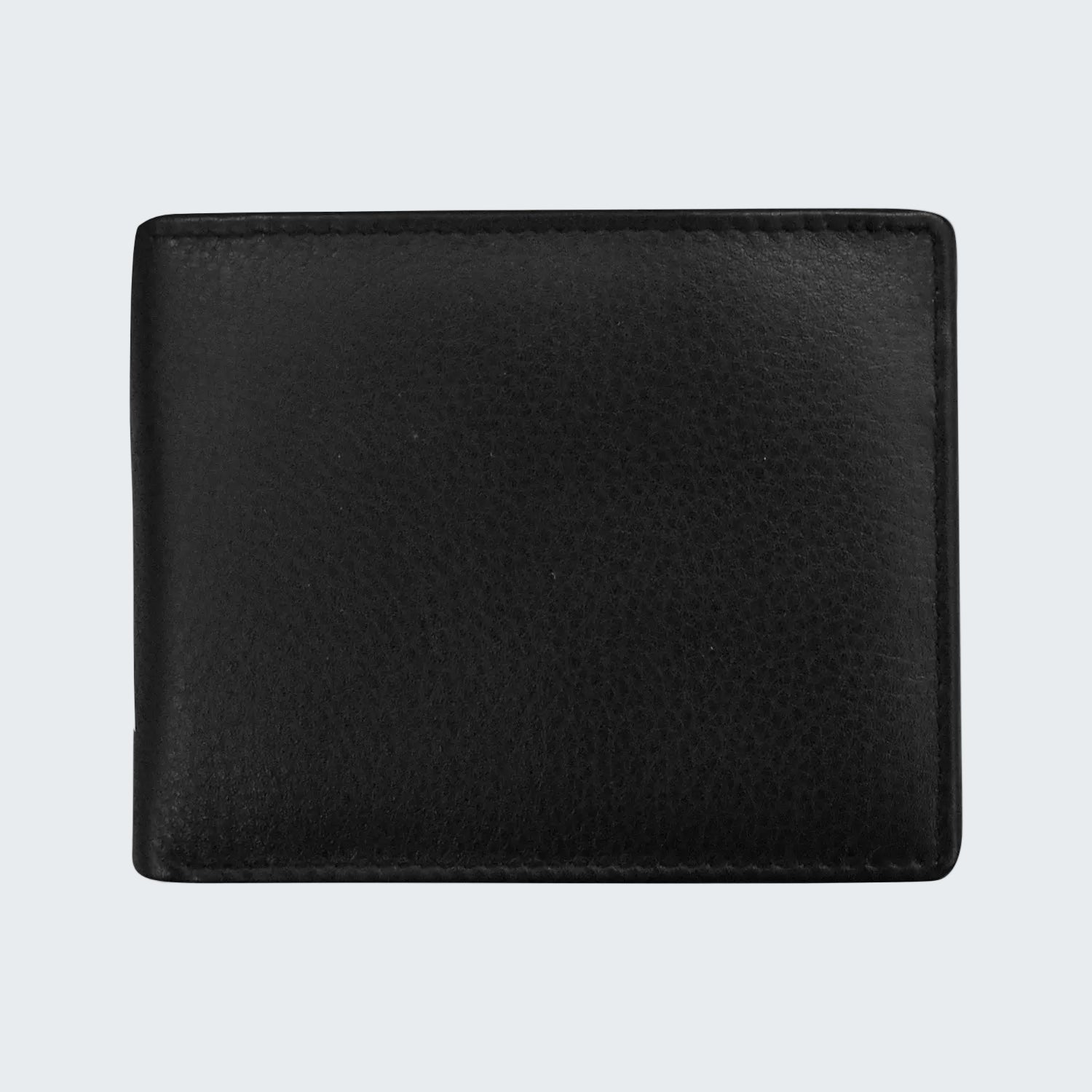 Black leather wallet on a white background