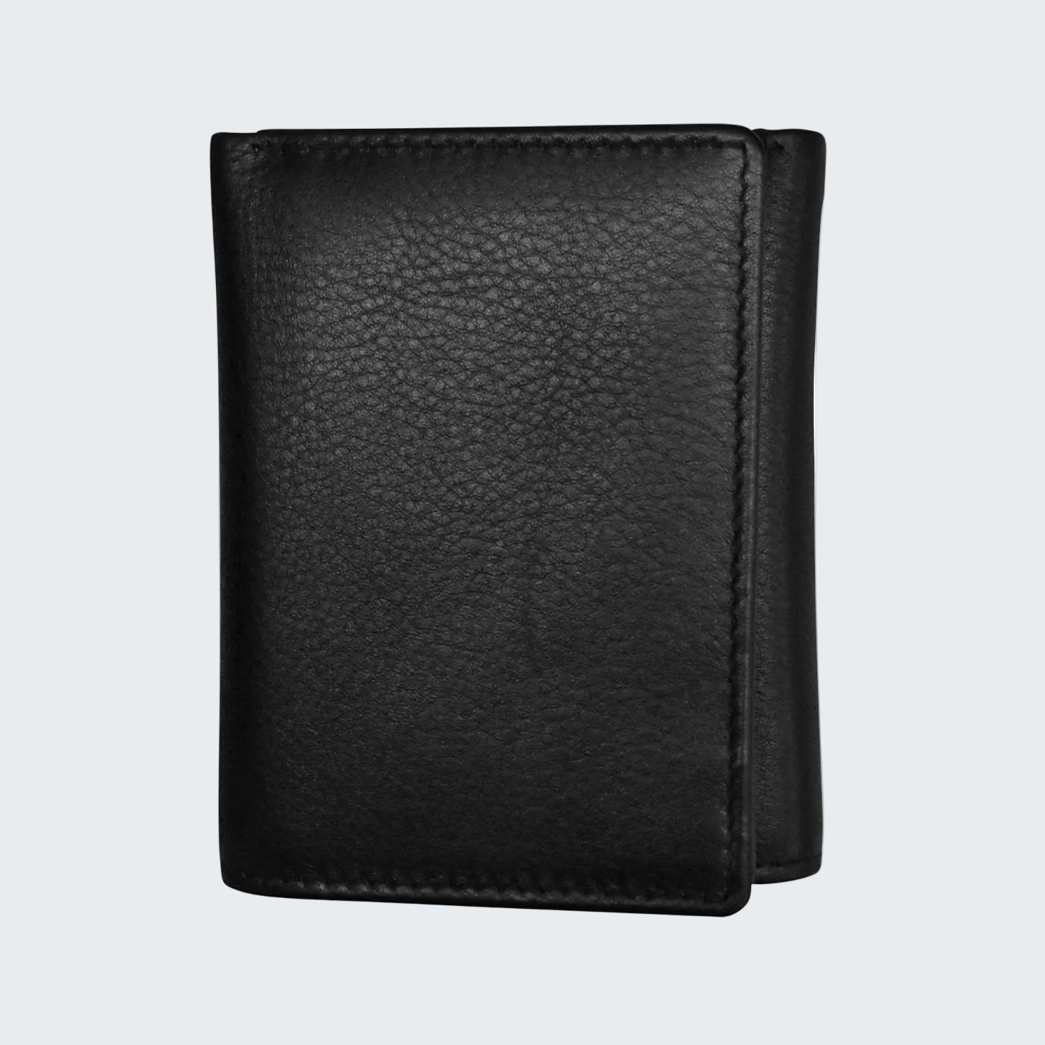 Black leather wallet on a white background