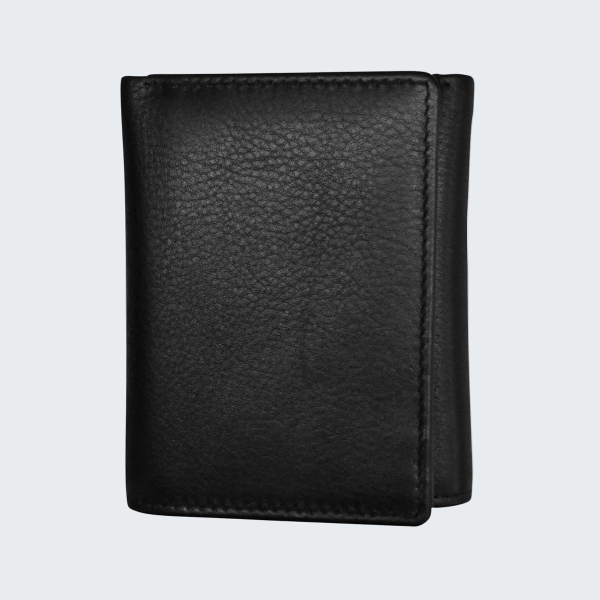Black leather wallet on a white background