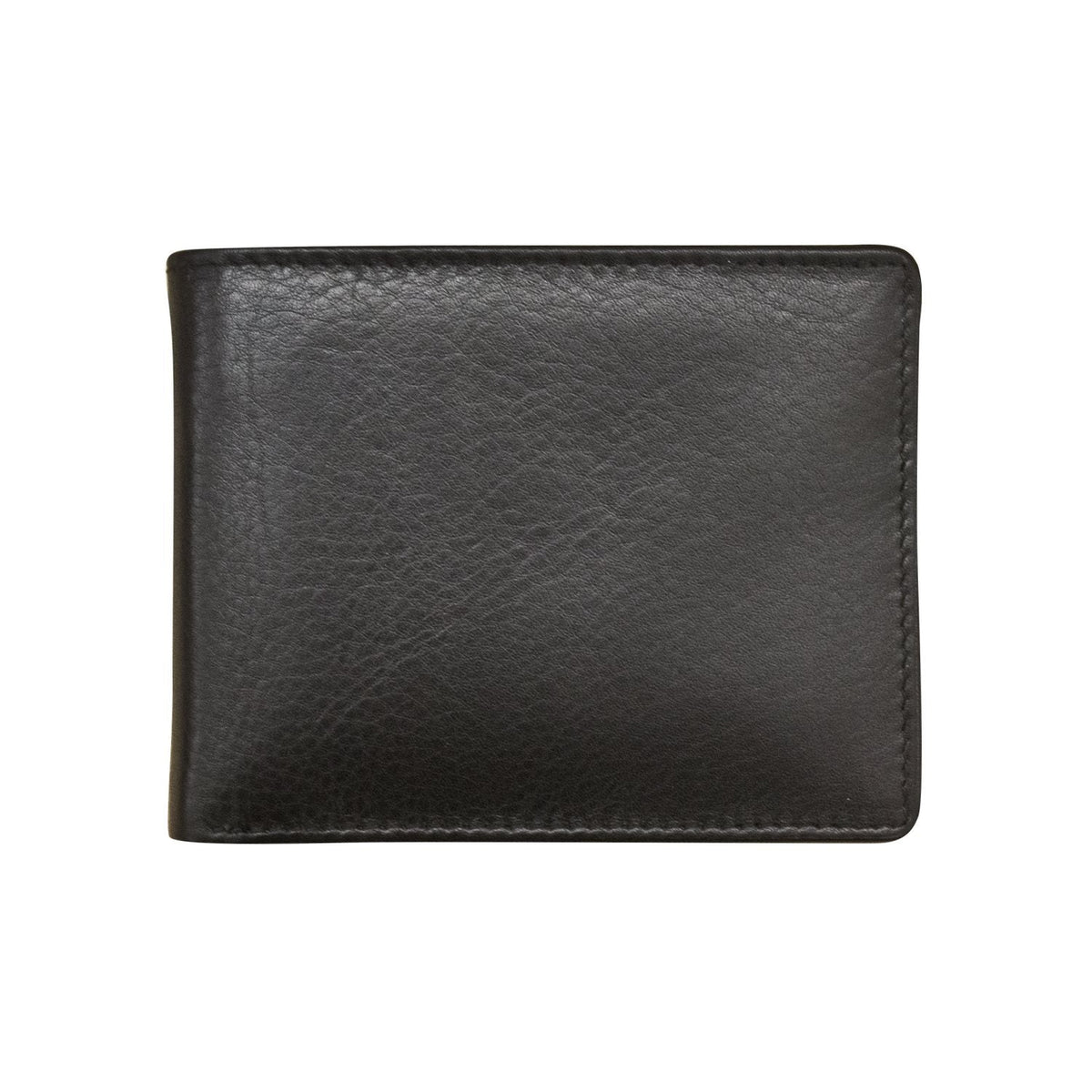 Black leather wallet on a white background