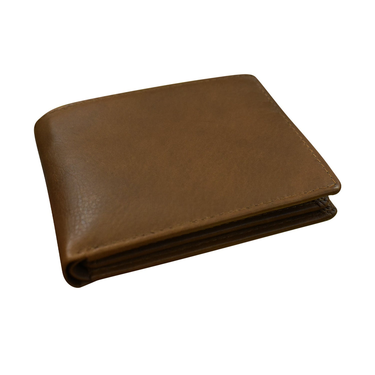 Brown leather wallet on a white background