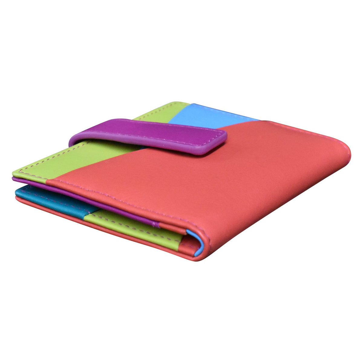 Colorful cardholder with multiple card slots on a white background