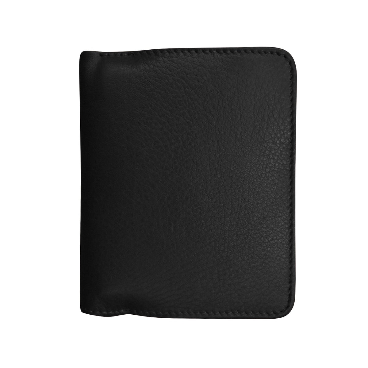 Black leather wallet on a white background