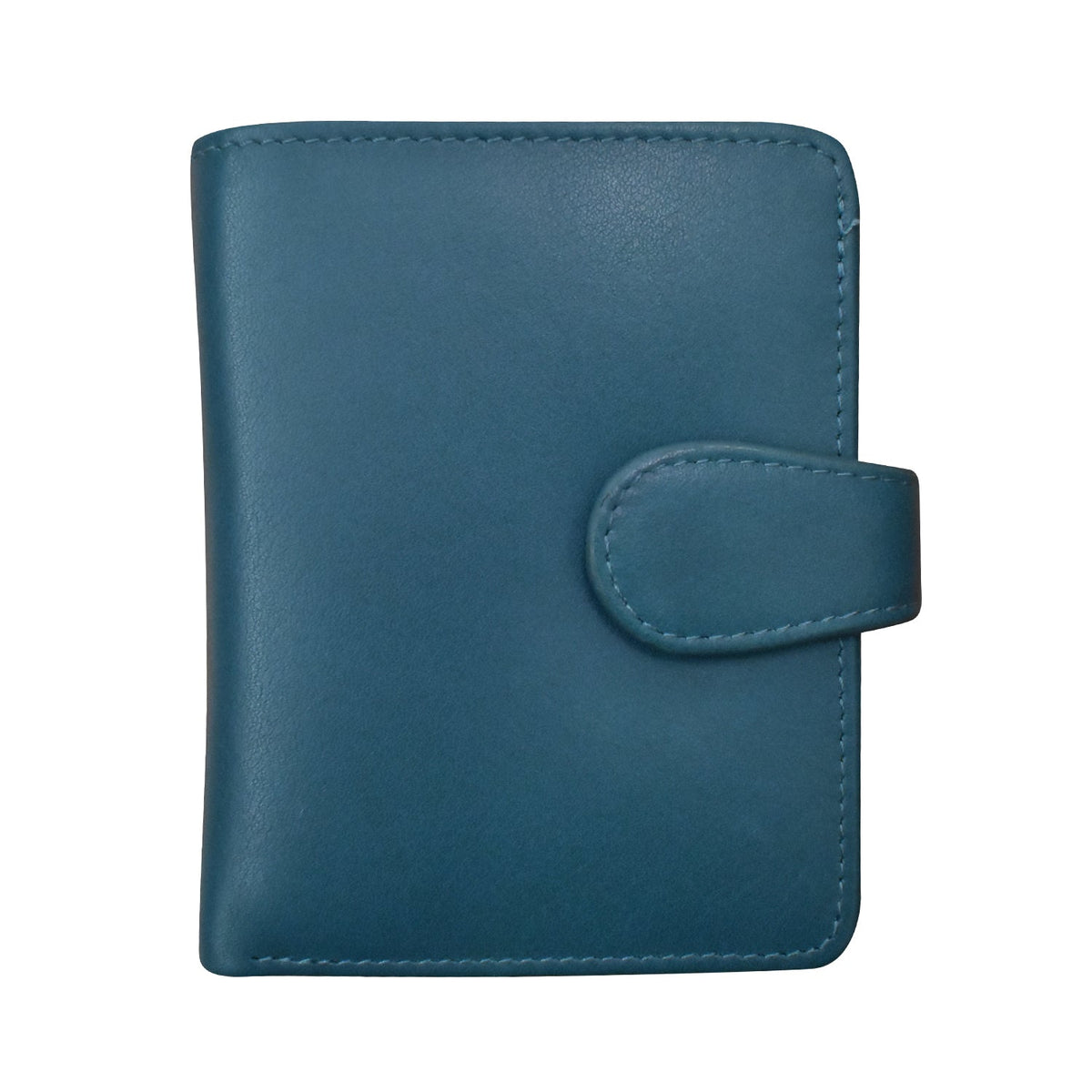 Blue leather wallet on a white background