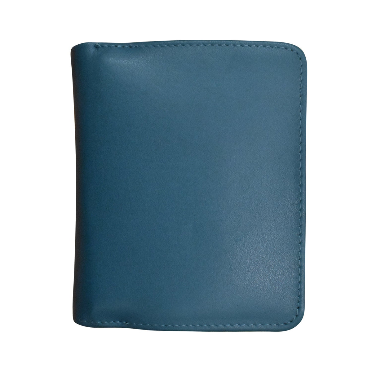 Blue leather wallet on a white background