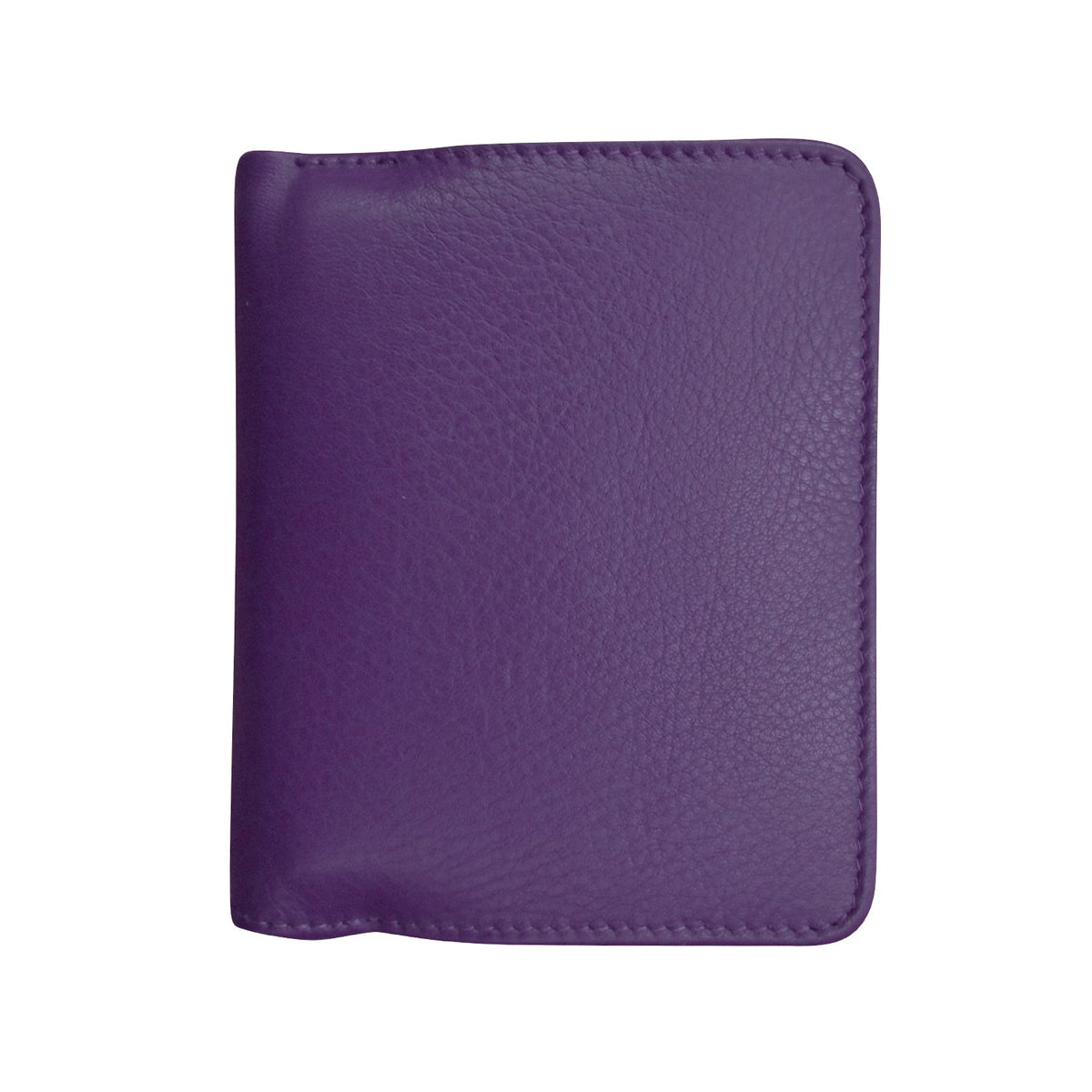 Purple leather wallet on a white background