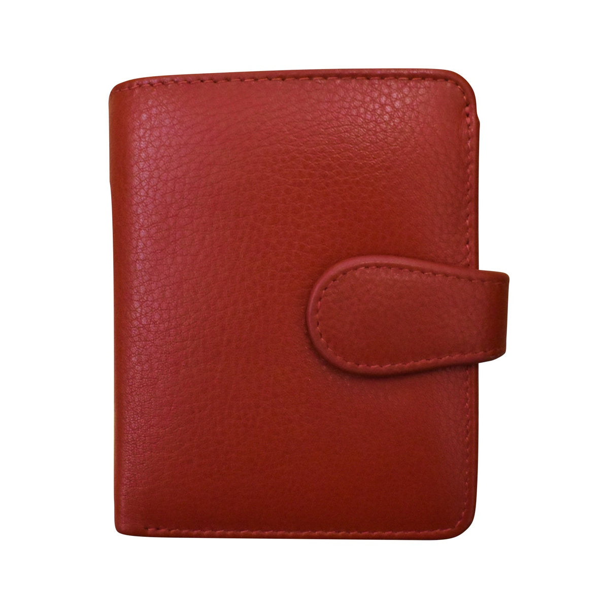 Red leather wallet on a white background