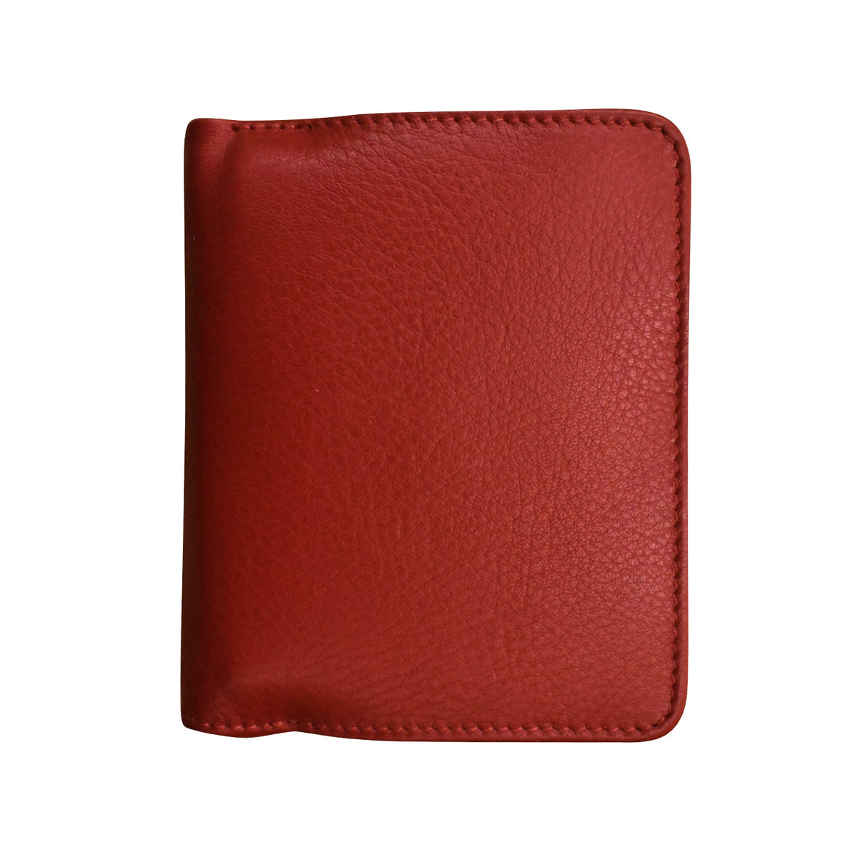 Red leather wallet on a white background