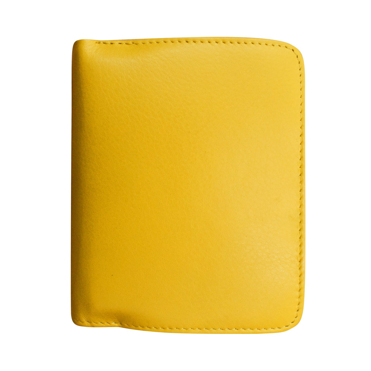 Yellow leather wallet on a white background