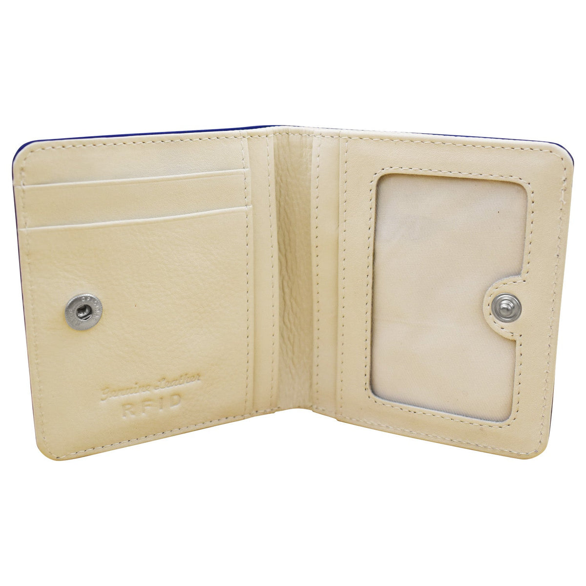 Beige wallet with a card holder on a white background
