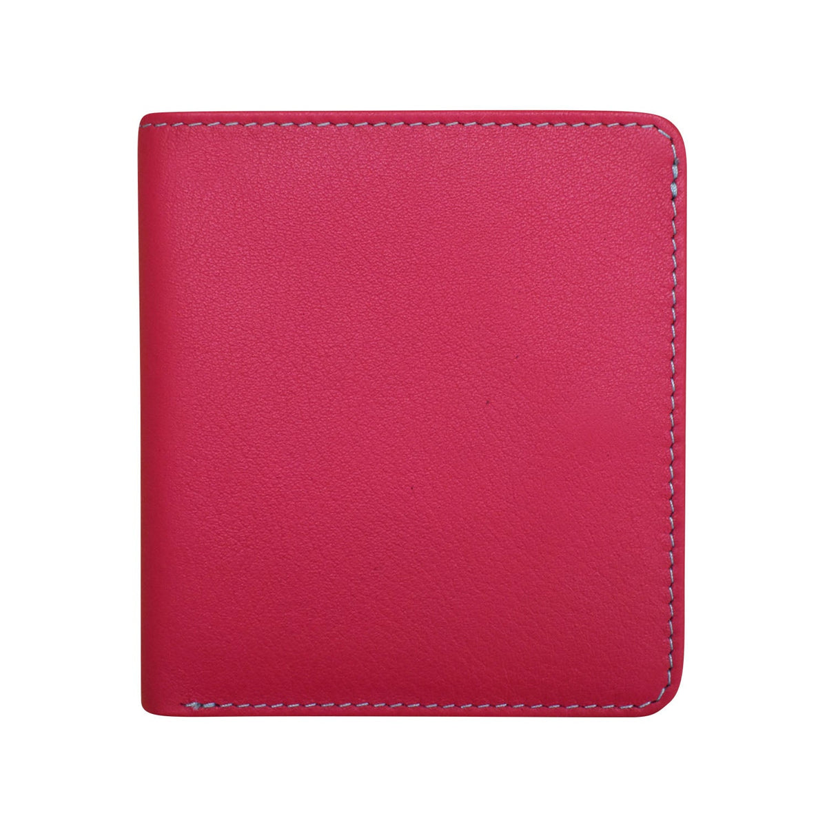 Pink leather wallet on a white background
