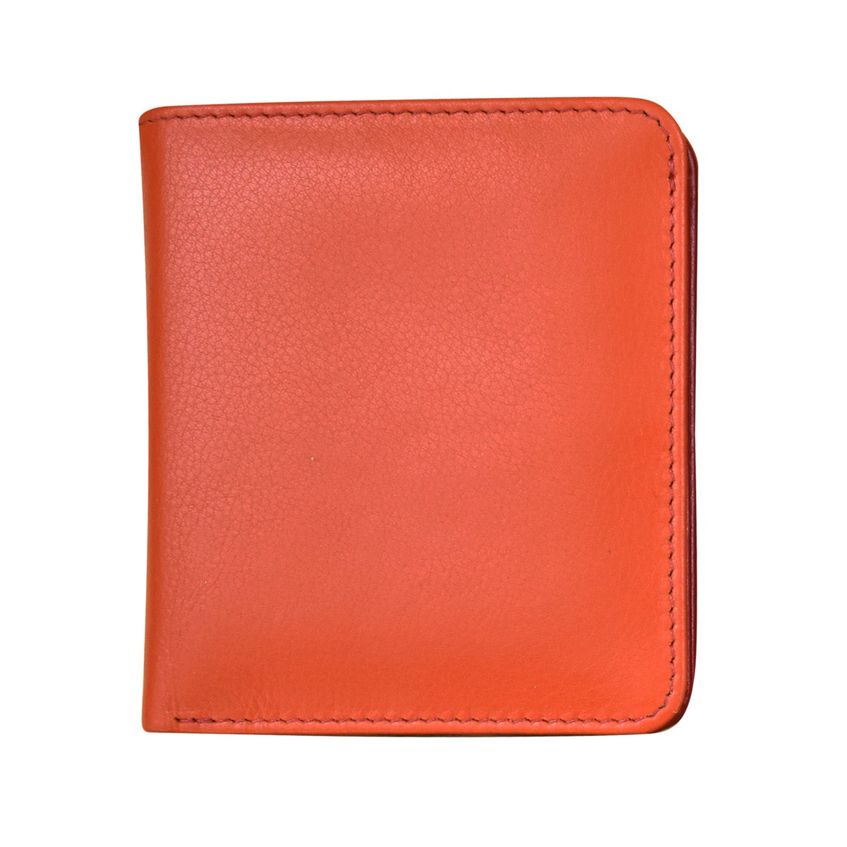 Orange leather wallet on a white background