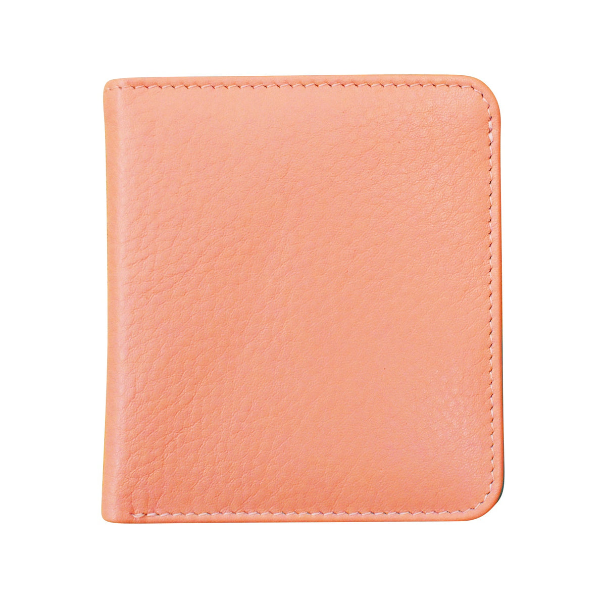 Pink leather wallet on a white background