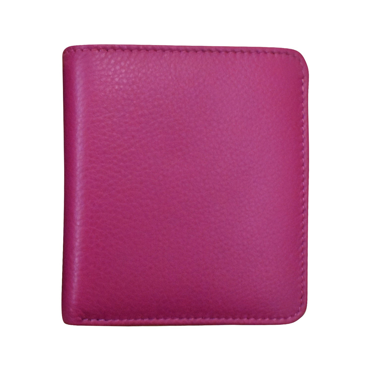 Pink leather wallet on a white background