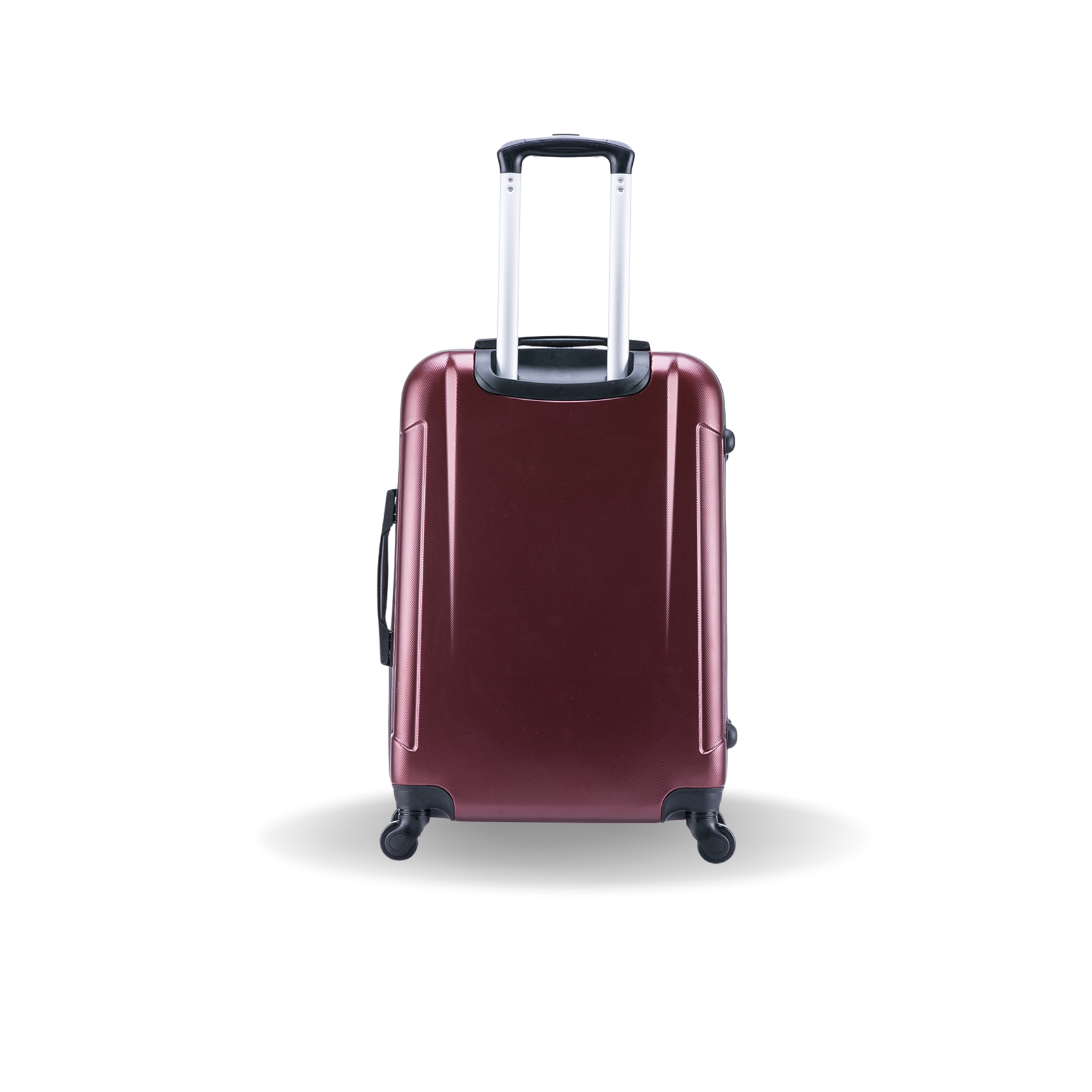 Red suitcase with a white background