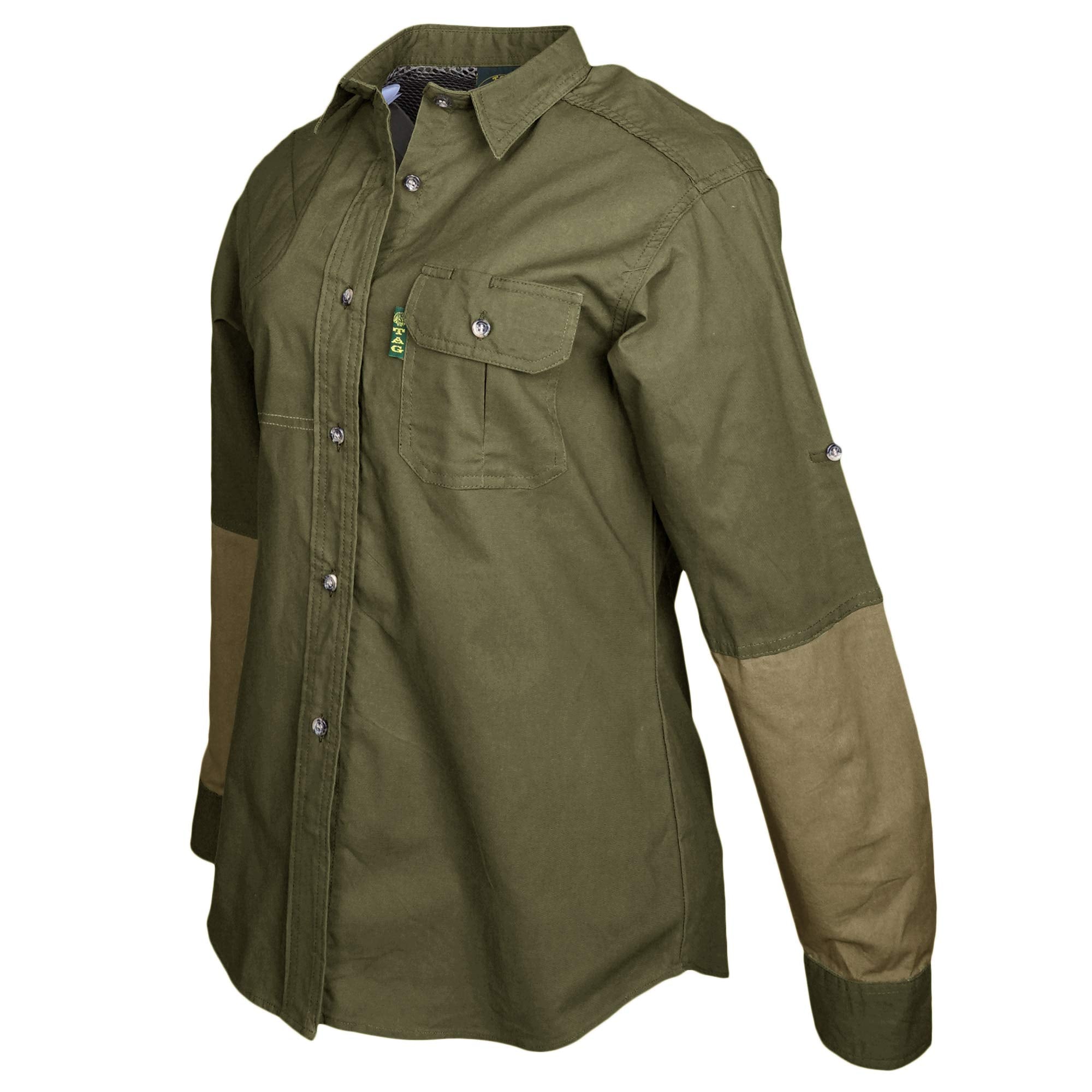 Green jacket with a white background