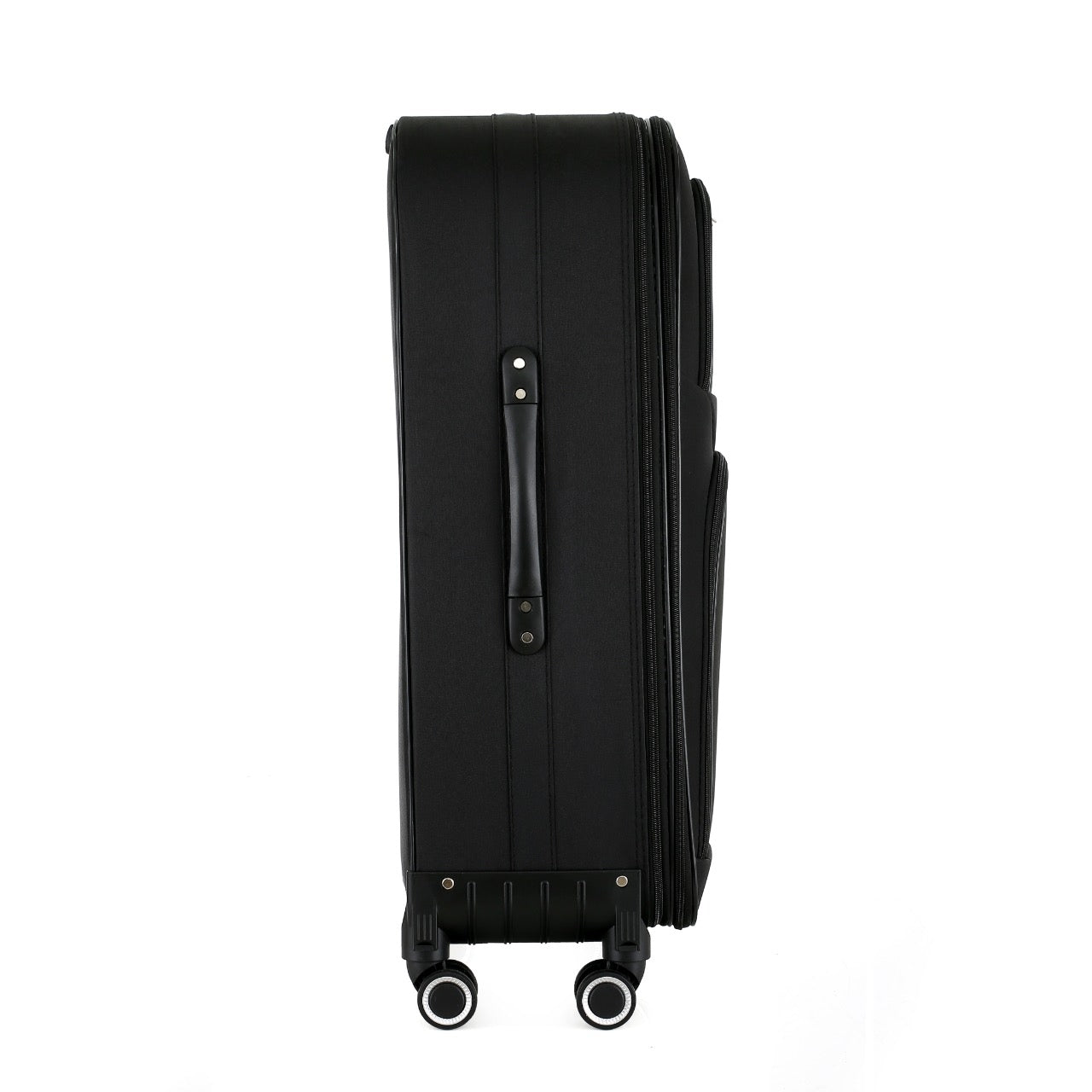 Black suitcase on a white background