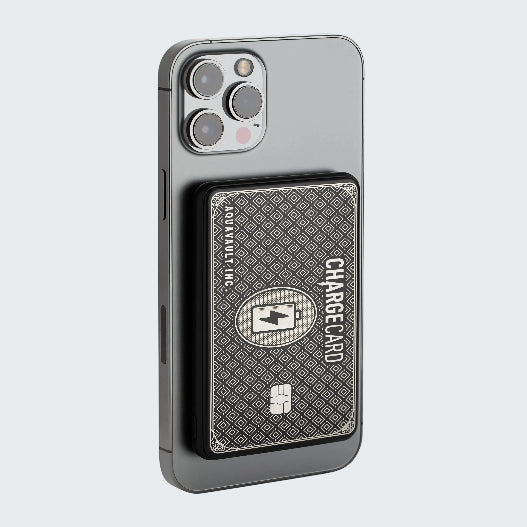 Phone case with built-in card holder on a white background