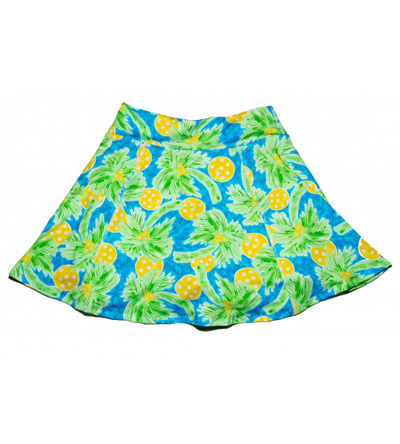 Skirt with pineapple pattern on a blue background