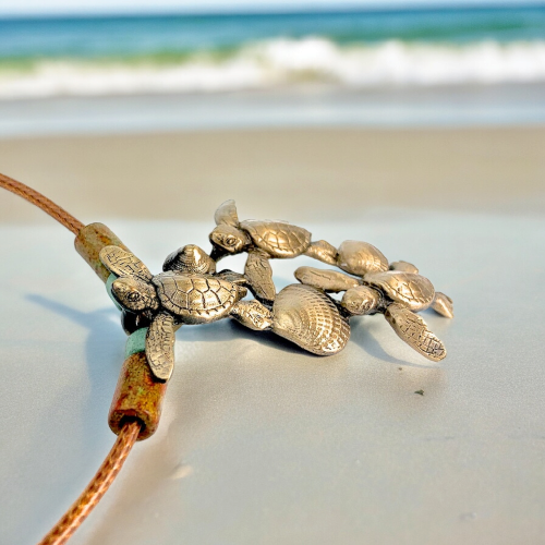 Turtle Necklace for Women Antique Bronze