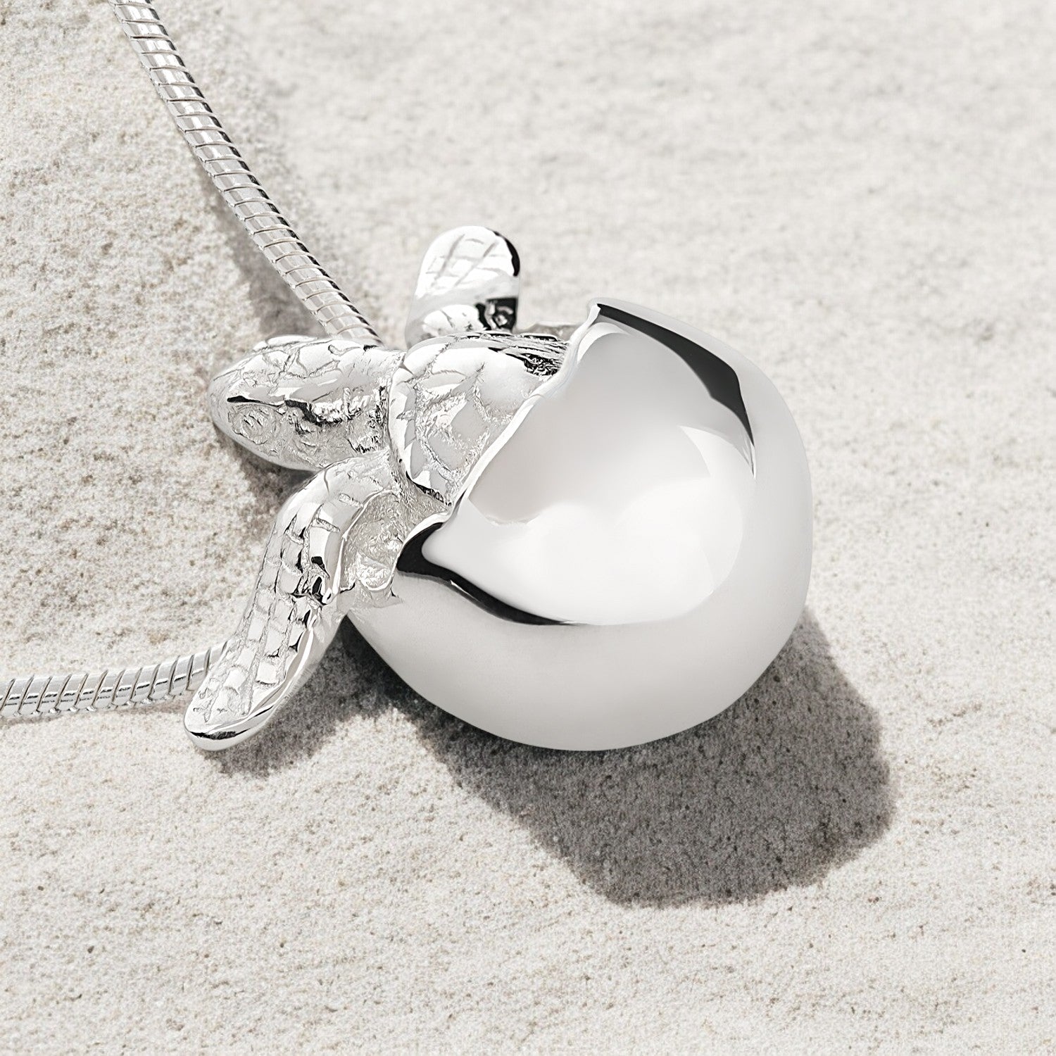 Baby Hatchling Sea Turtle Necklace Sterling Silver