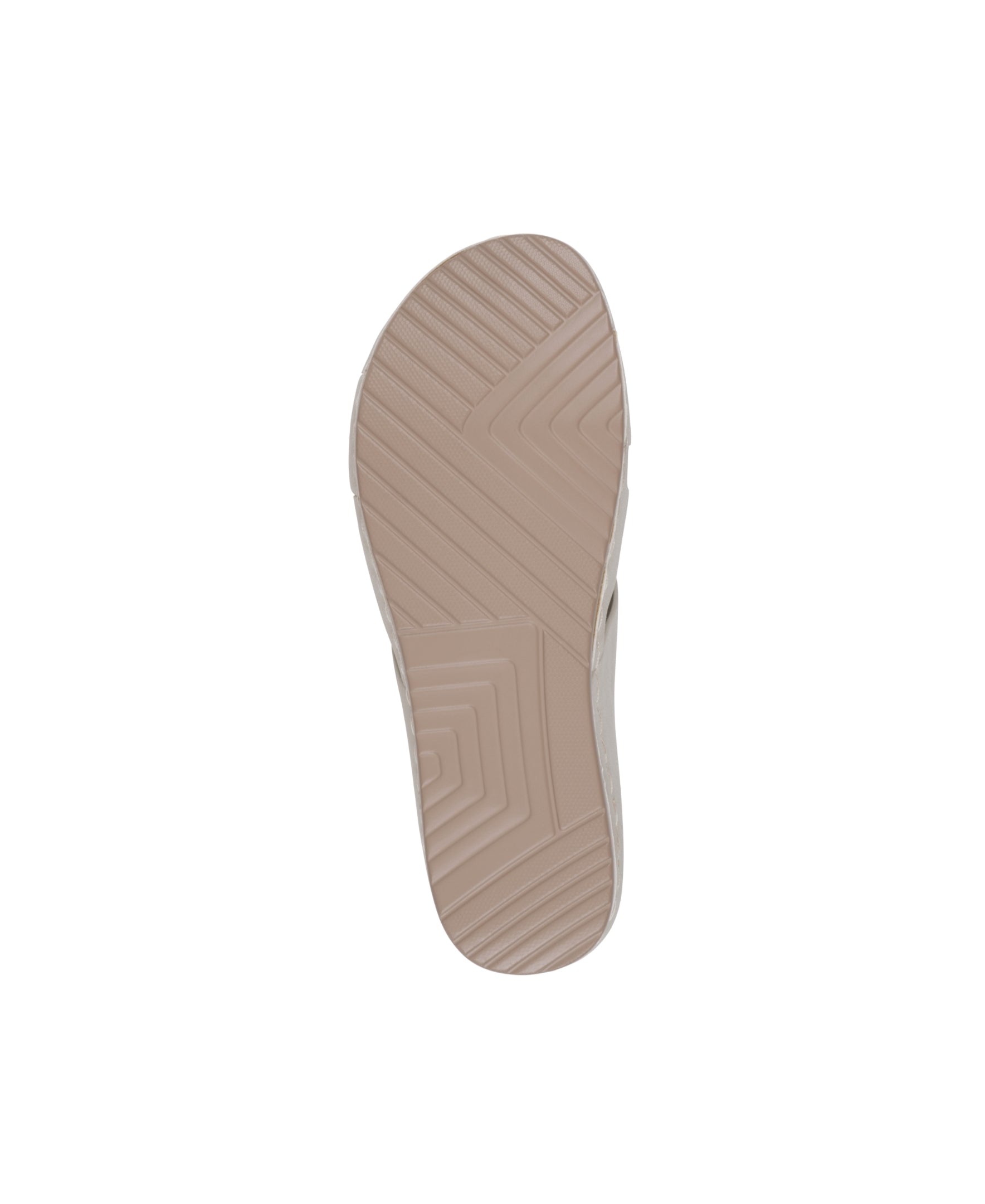 Close-up of a shoe sole with tread pattern on a white background