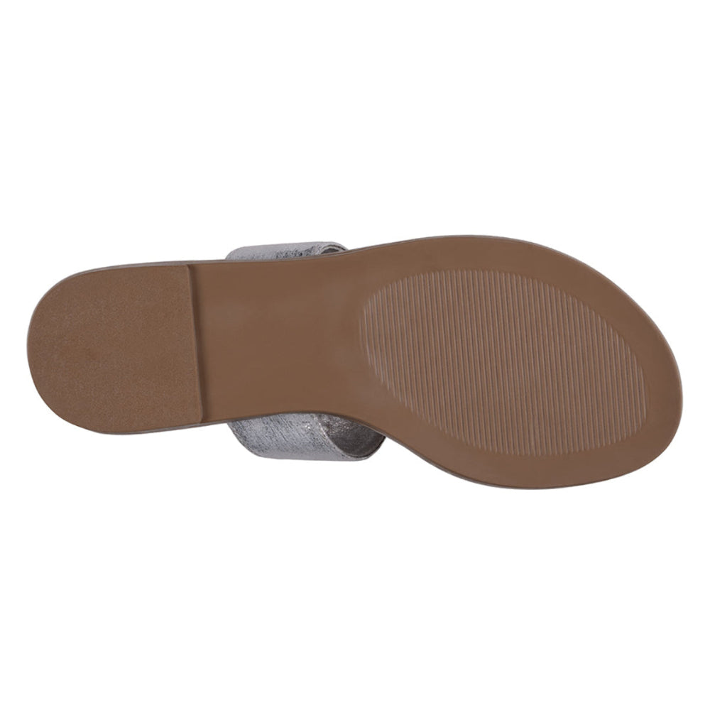 Brown sole of a sandal on a white background