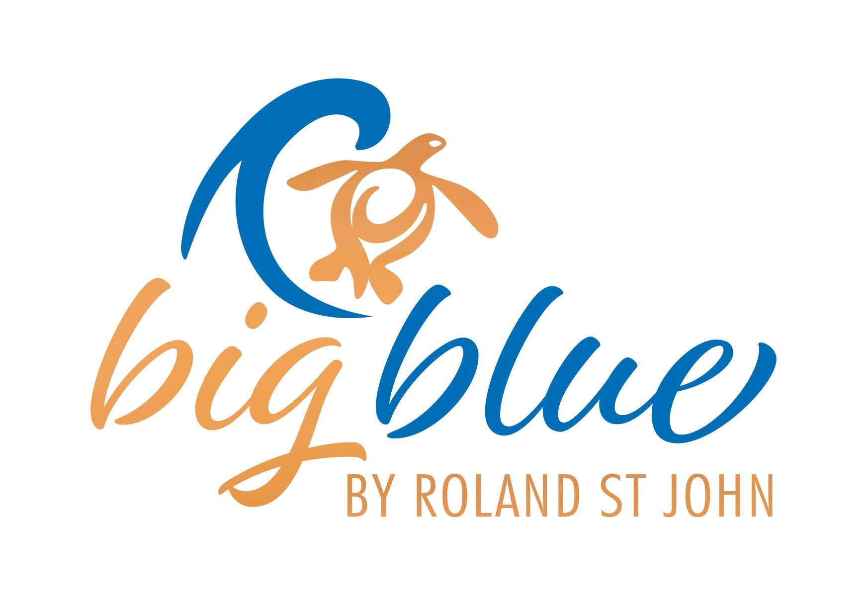 Logo of 'big blue' by Roland St John with a turtle illustration on a white background.