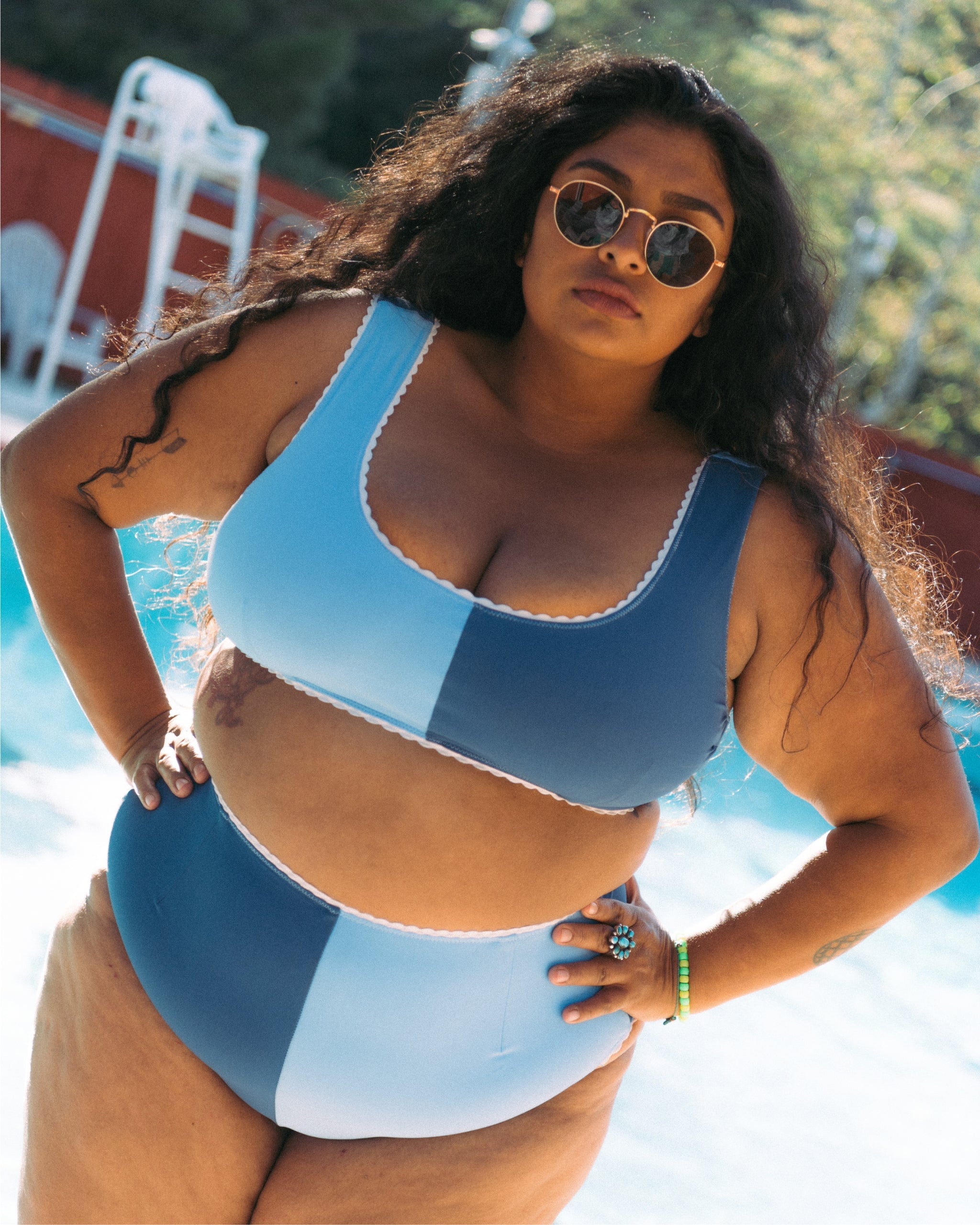 Hammies Two-Tone Bikini (Blue Poppy/Navy)