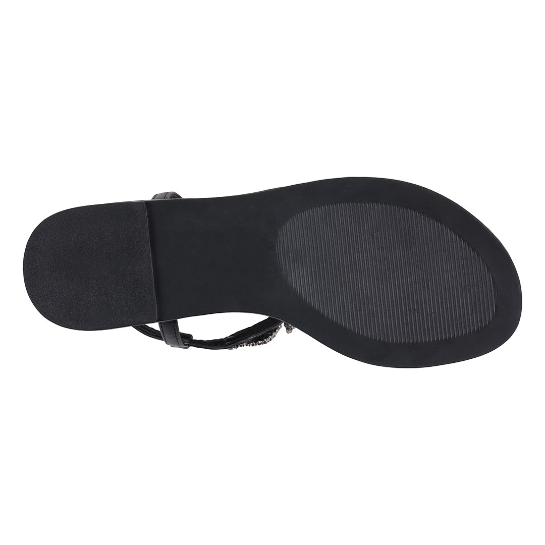 Black sandal sole on a white background