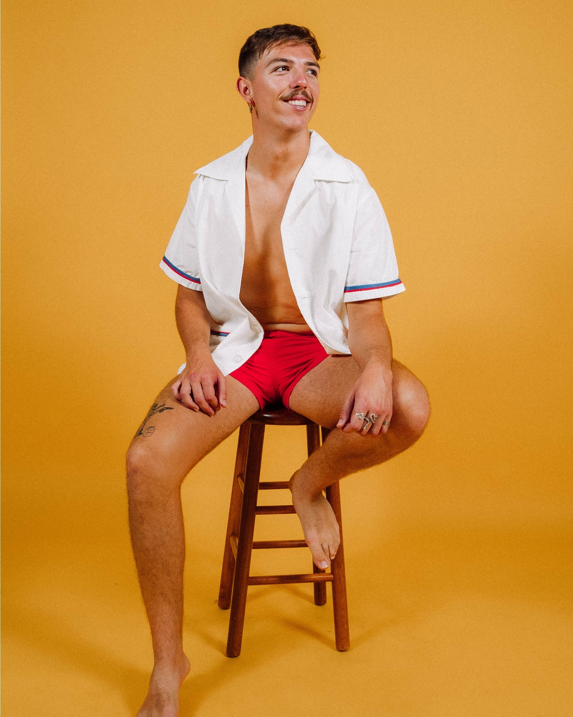 Hammies Summer Cabana Shirt (White/Navy/Red)