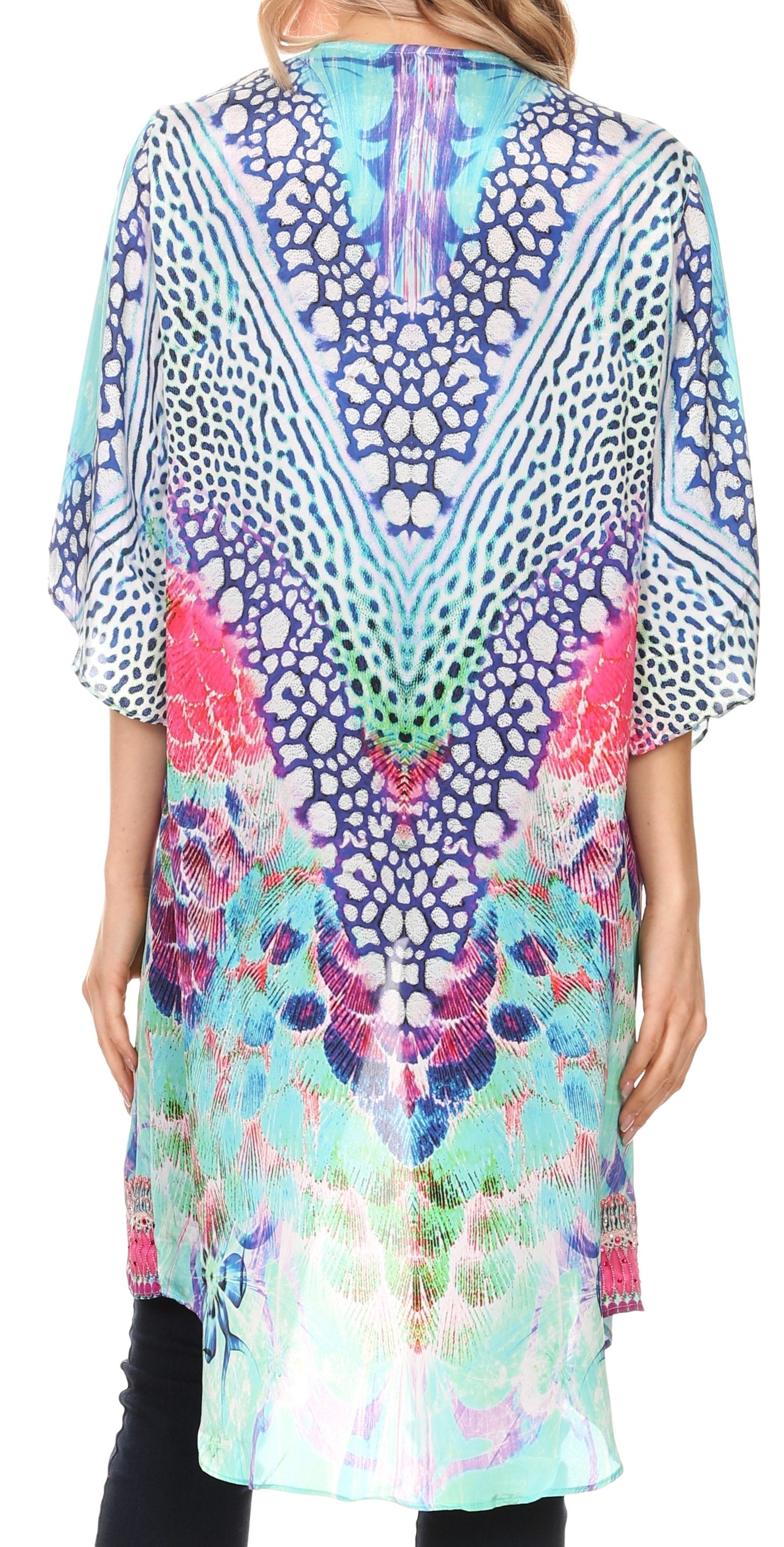 Colorful patterned dress worn by a person