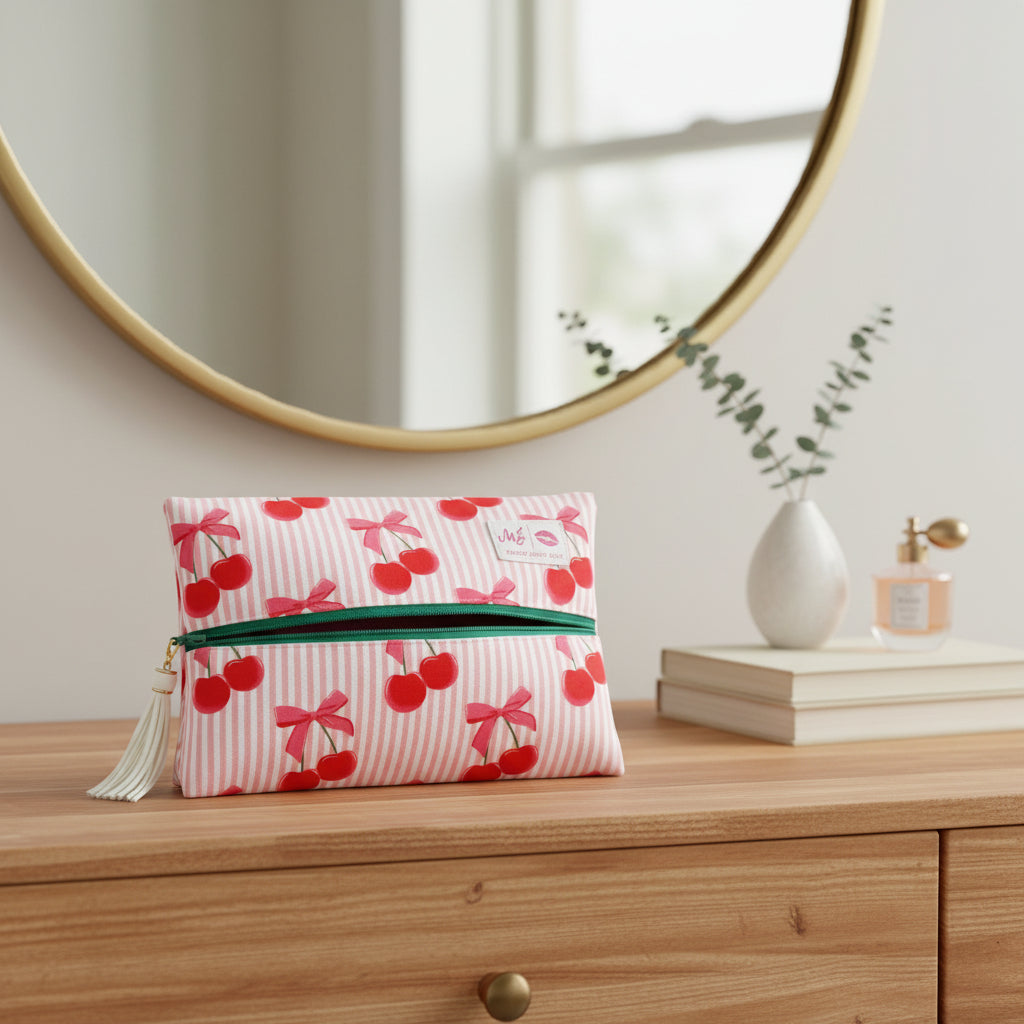 cherry makeup bag