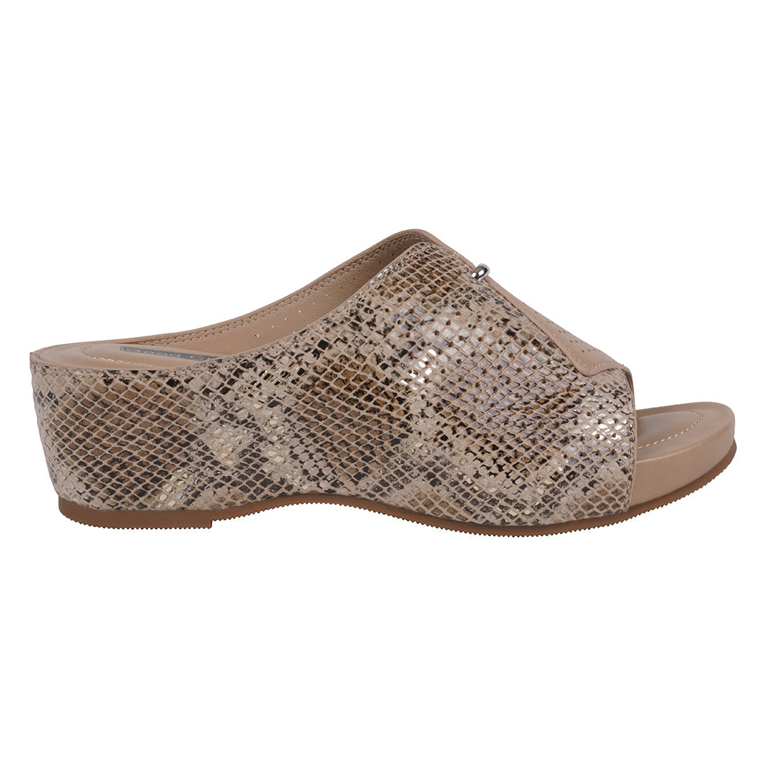 Snake print sandal on a white background