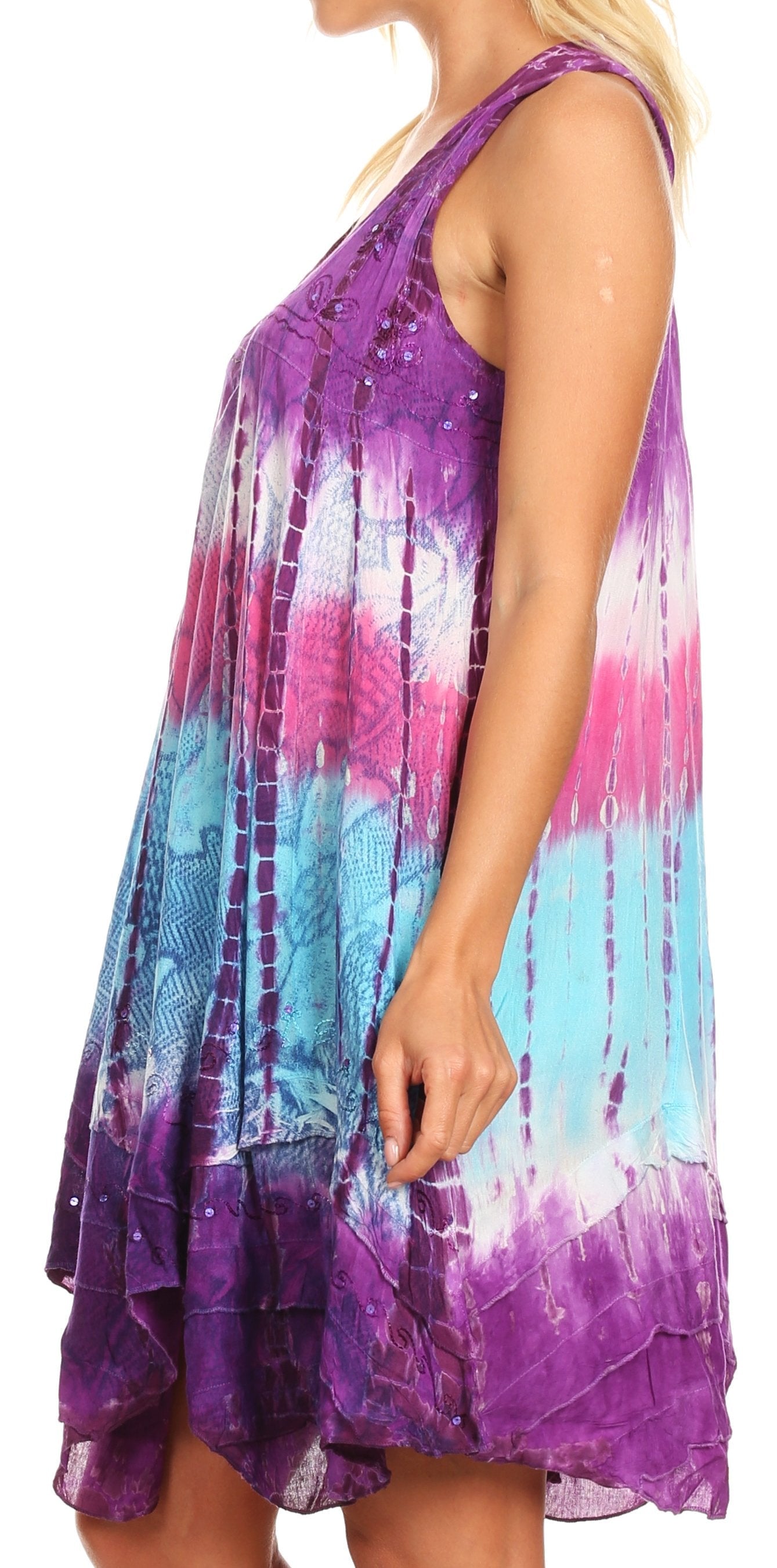 Purple Sleeveless Caftan