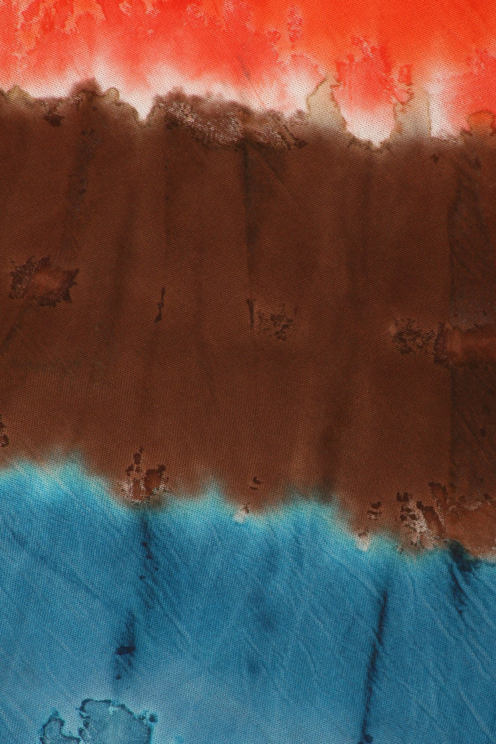 Abstract art with red, brown, and blue colors