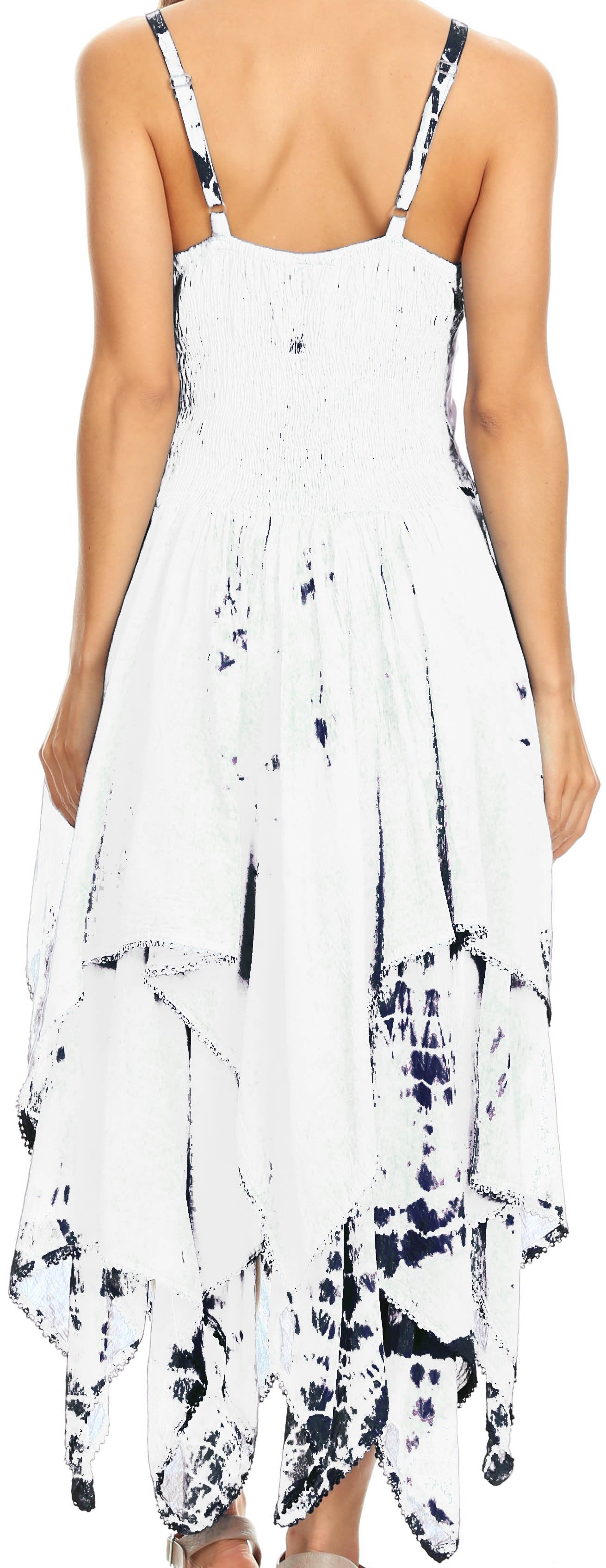 White dress with black abstract pattern on a person