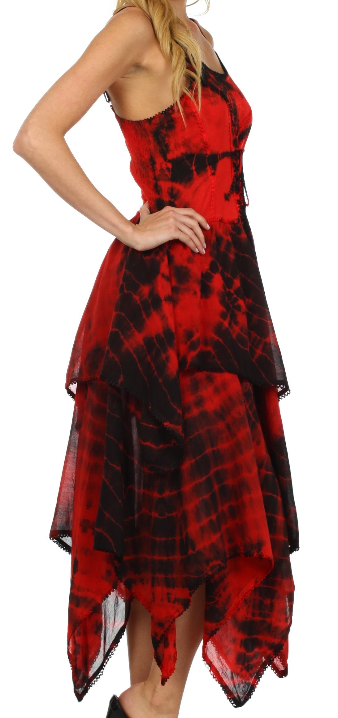 Red and black plaid dress on a white background