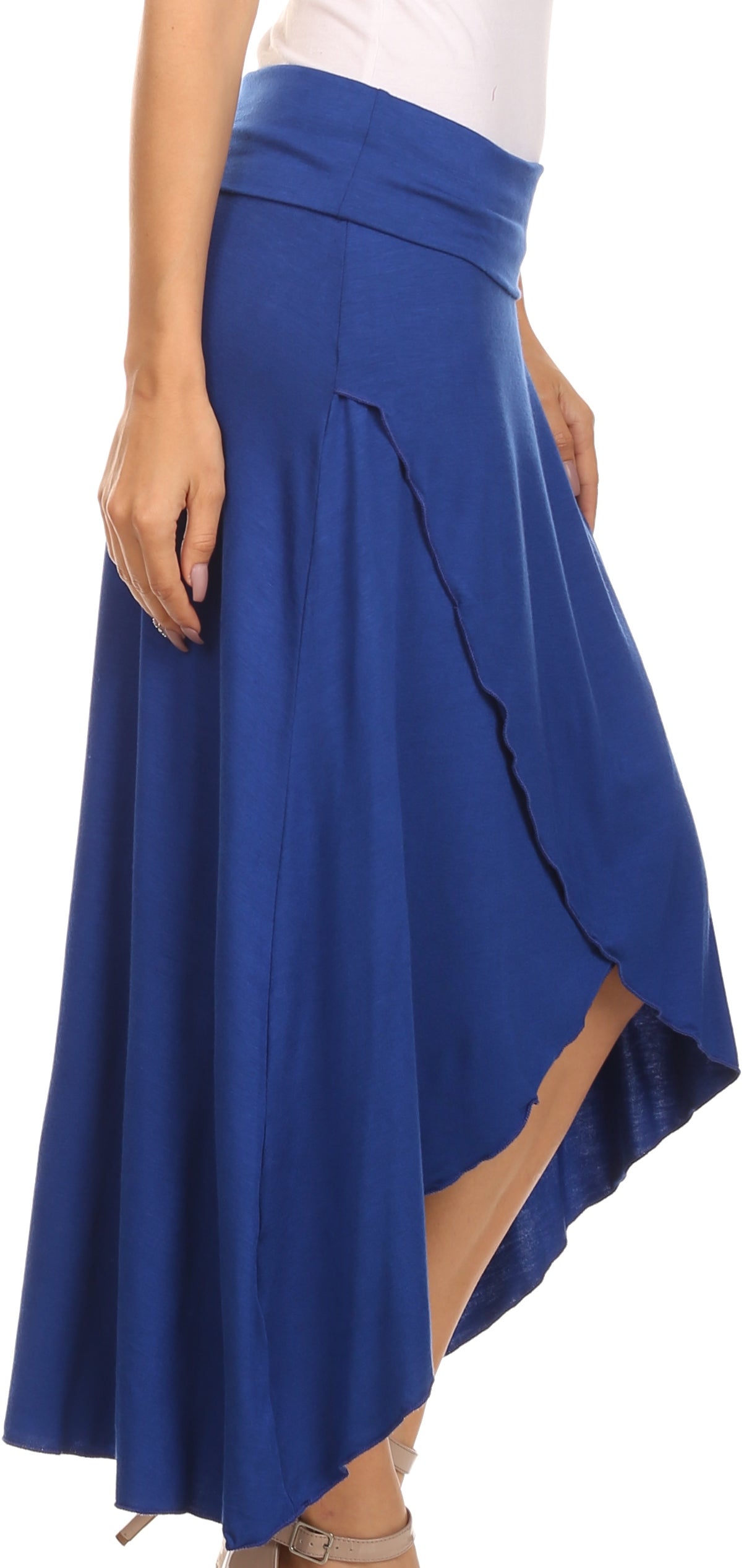 Blue skirt with a white background