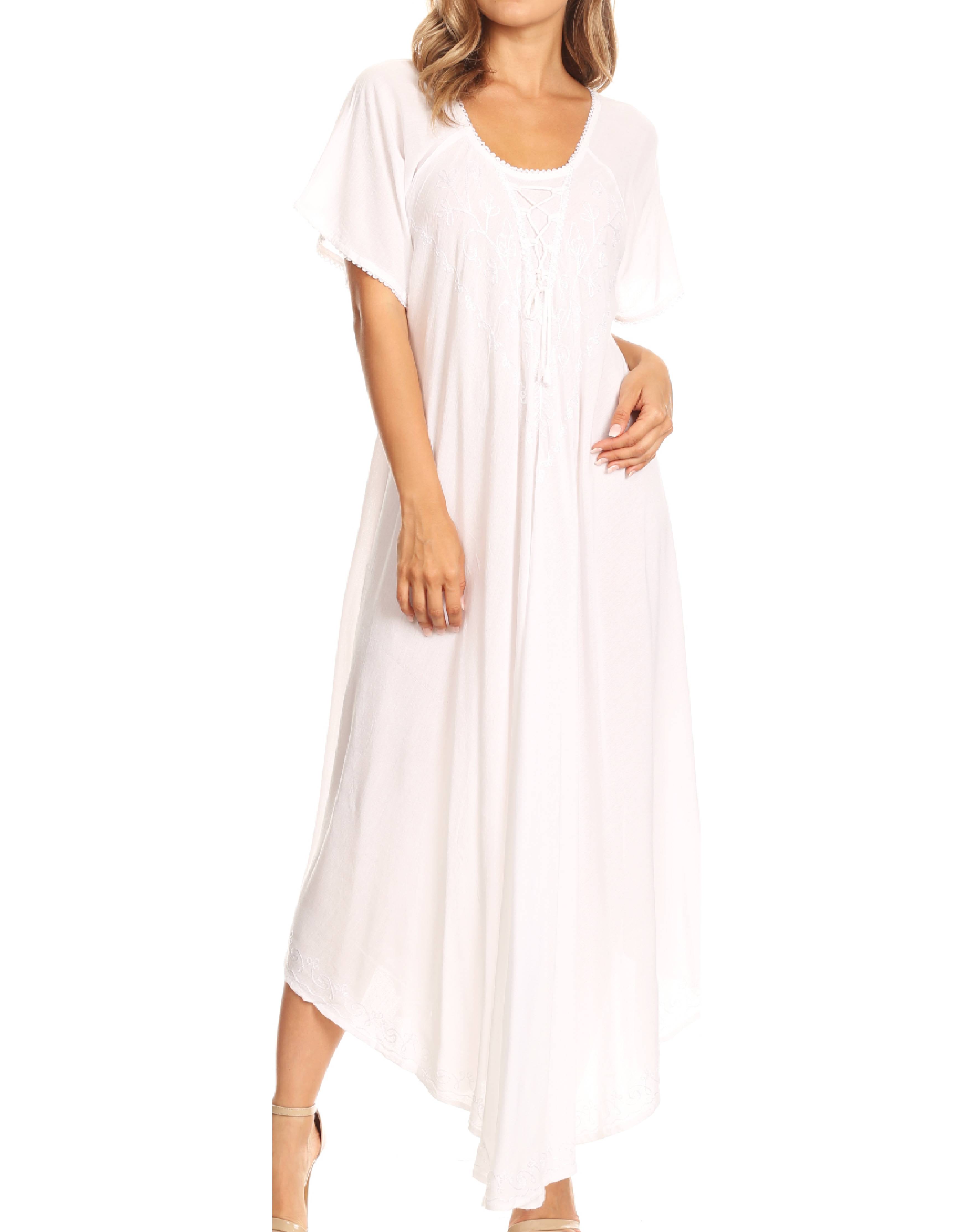 Woman wearing a white dress on a white background