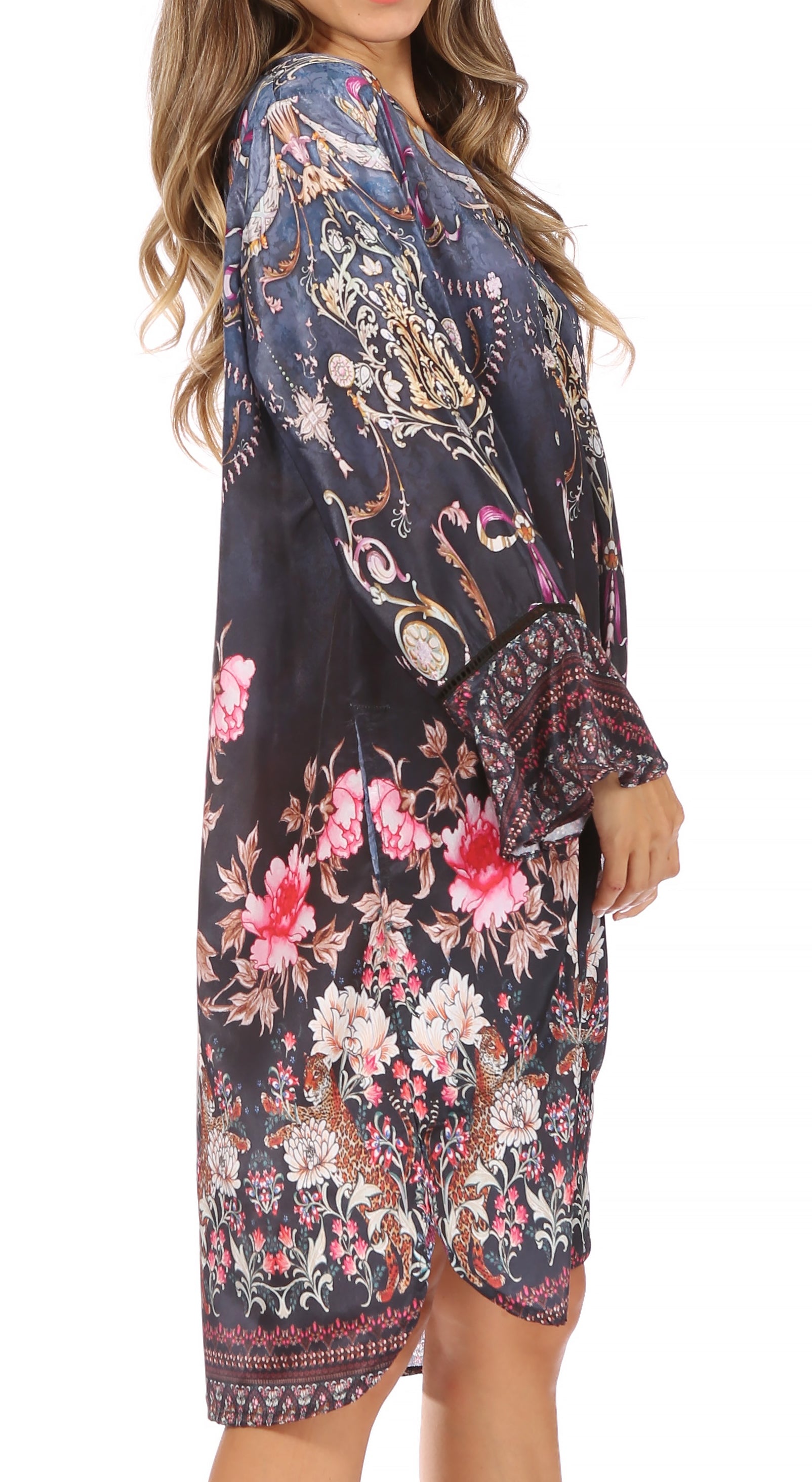 Floral patterned dress on a white background