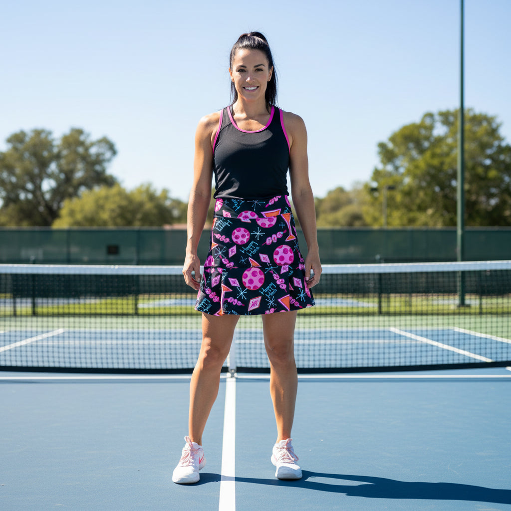 Skirt with a colorful pattern on a white background