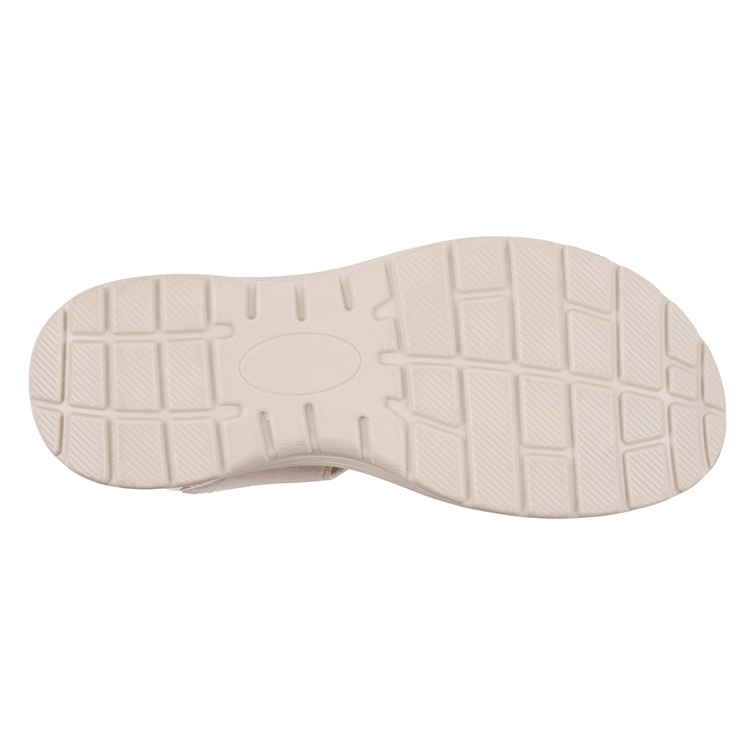White sole of a shoe on a white background